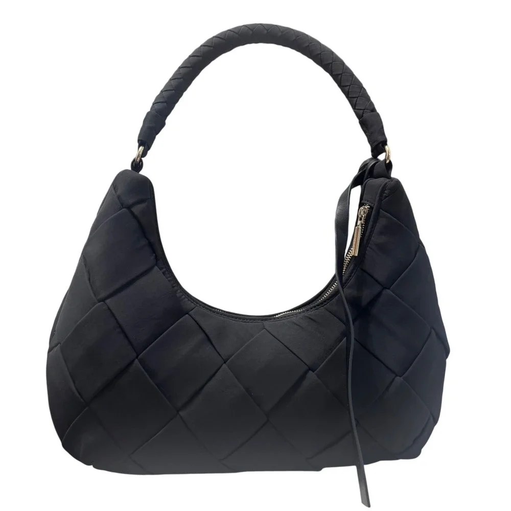 Jason Wu Nylon Woven Hobo Shoulder Bag Womens Medium Black NWOT  Braided Strap